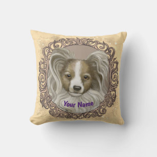 Papillon Dog Throw Pillow