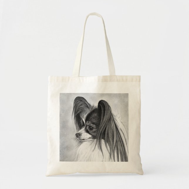 Papillon Dog Tote Bag by Glenda S. Harlan (Front)