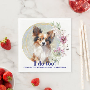 Papillon Dog Wedding Napkins With Dogs Photo