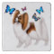 Papillon Dog with Butterflies Stone Trivet