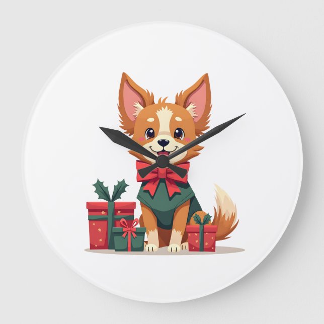 Papillon Festive Bow Large Clock (Front)