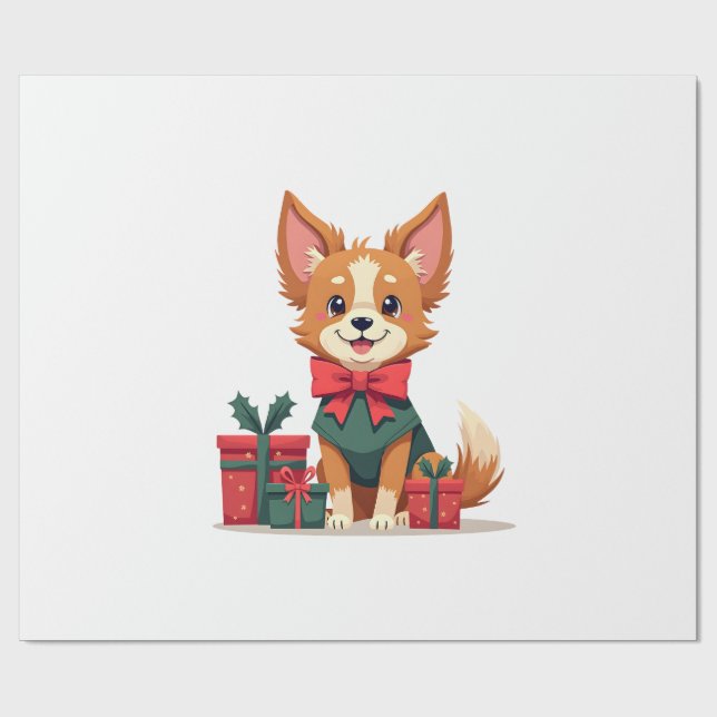 Papillon Festive Bow Wrapping Paper (Flat)