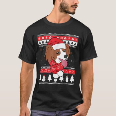 Papillon Funny Dog Ugly Christmas Gift  T-Shirt