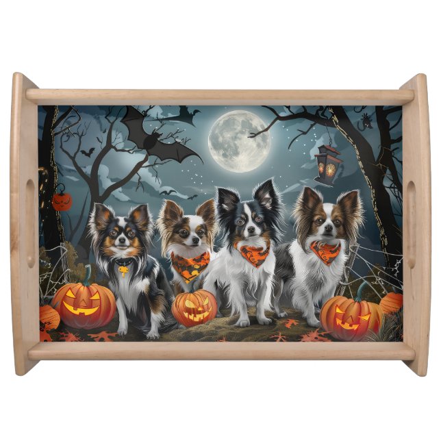 Papillon Halloween Spooky Serving Tray (Front)