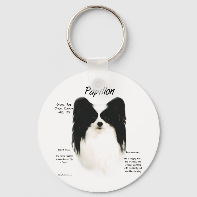 Papillon History Design Keychain (Front)