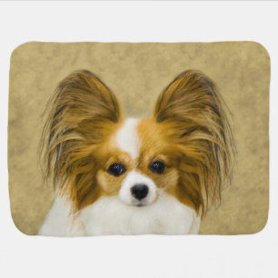 Papillon (Hound Tri) Painting - Original Dog Art Baby Blanket