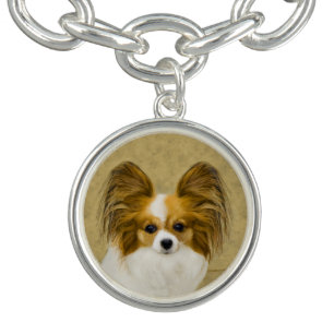 Papillon (Hound Tri) Painting - Original Dog Art Bracelet