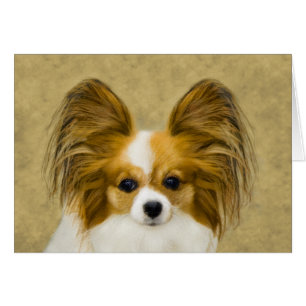 Papillon (Hound Tri) Painting - Original Dog Art Cards
