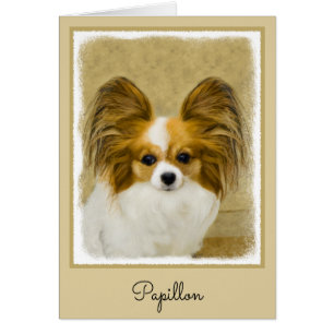 Papillon (Hound Tri) Painting - Original Dog Art Cards