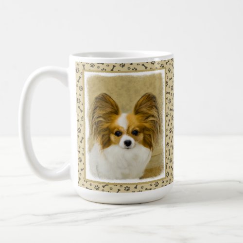 Papillon Hound Tri Painting _ Original Dog Art Coffee Mug