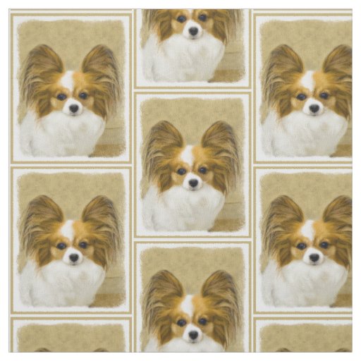 Papillon (Hound Tri) Painting - Original Dog Art Fabric