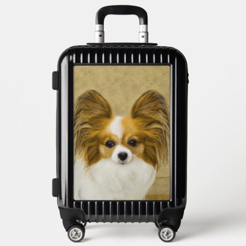 Papillon Hound Tri Painting _ Original Dog Art Luggage