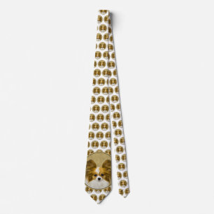 Papillon (Hound Tri) Painting - Original Dog Art Neck Tie