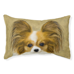 Papillon (Hound Tri) Painting - Original Dog Art Pet Bed