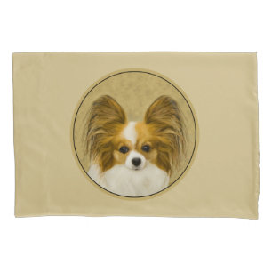 Papillon (Hound Tri) Painting - Original Dog Art Pillow Case