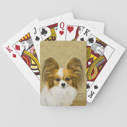 Papillon Hound Tri Painting _ Original Dog Art Playing Cards