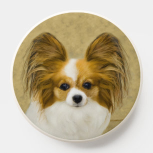 Papillon (Hound Tri) Painting - Original Dog Art PopSocket