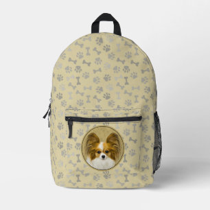Papillon (Hound Tri) Painting - Original Dog Art Printed Backpack