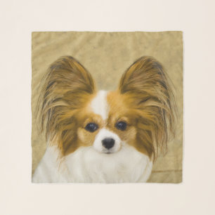 Papillon (Hound Tri) Painting - Original Dog Art Scarf