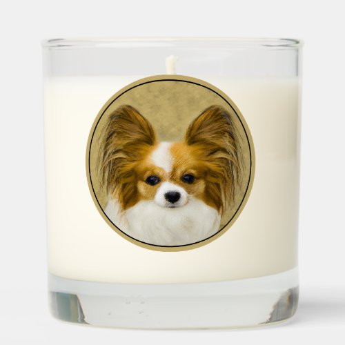 Papillon Hound Tri Painting _ Original Dog Art Scented Candle