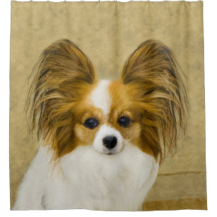 Papillon (Hound Tri) Painting - Original Dog Art Shower Curtain