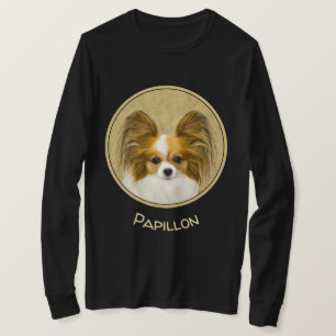 Papillon (Hound Tri) Painting - Original Dog Art T-Shirt
