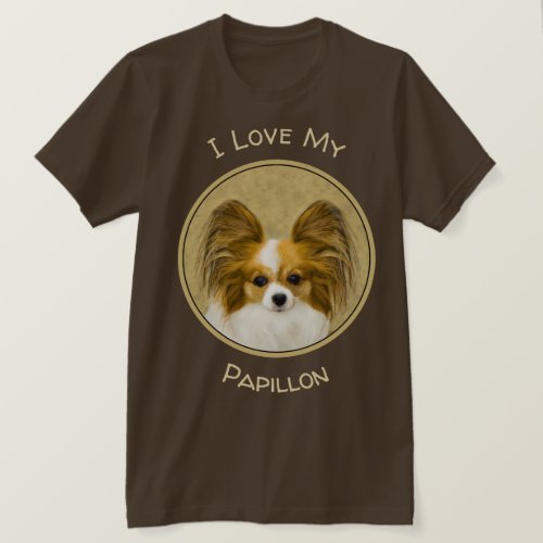 Papillon Hound Tri Painting _ Original Dog Art T_Shirt