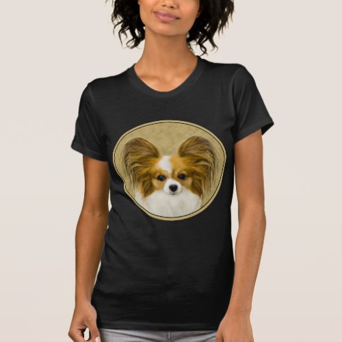 Papillon Hound Tri Painting _ Original Dog Art T_Shirt