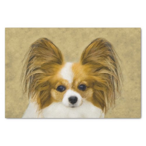 Papillon Hound Tri Painting _ Original Dog Art Tissue Paper