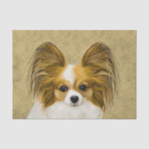 Papillon (Hound Tri) Painting - Original Dog Art Tissue Paper