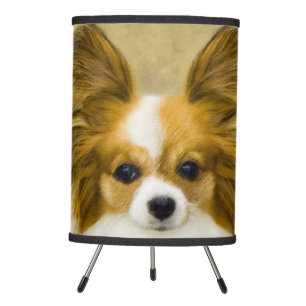 Papillon (Hound Tri) Painting - Original Dog Art Tripod Lamp