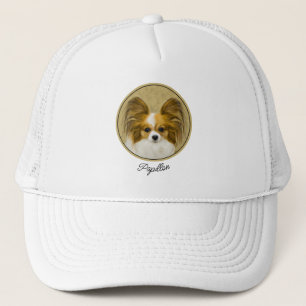 Papillon (Hound Tri) Painting - Original Dog Art Trucker Hat