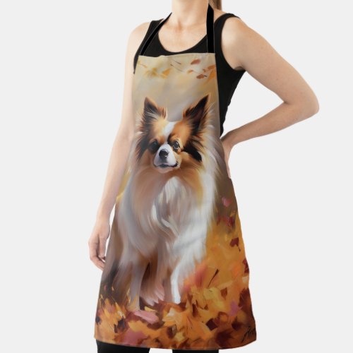 Papillon in Autumn Leaves Fall Inspire  Apron