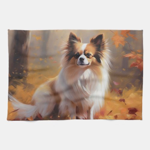 Papillon in Autumn Leaves Fall Inspire  Kitchen Towel