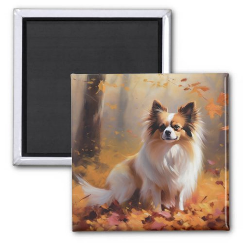 Papillon in Autumn Leaves Fall Inspire  Magnet