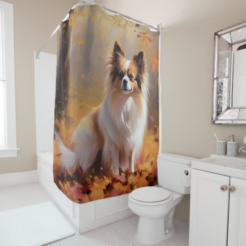 Papillon in Autumn Leaves Fall Inspire  Shower Curtain