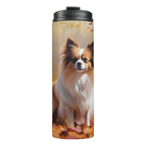 Papillon in Autumn Leaves Fall Inspire  Thermal Tumbler