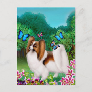 Papillon in Garden Postcard