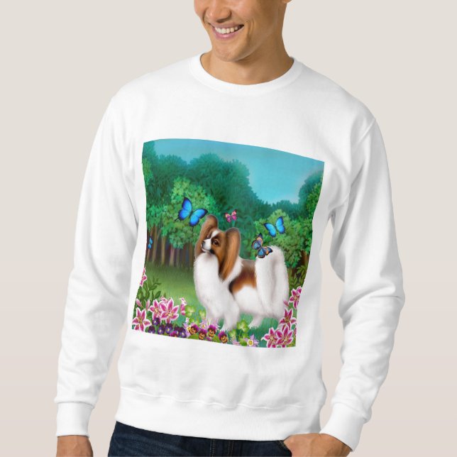 Papillon in Garden Sweatshirt (Front)
