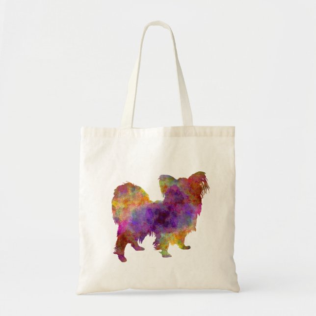 Papillon in watercolor tote bag (Front)