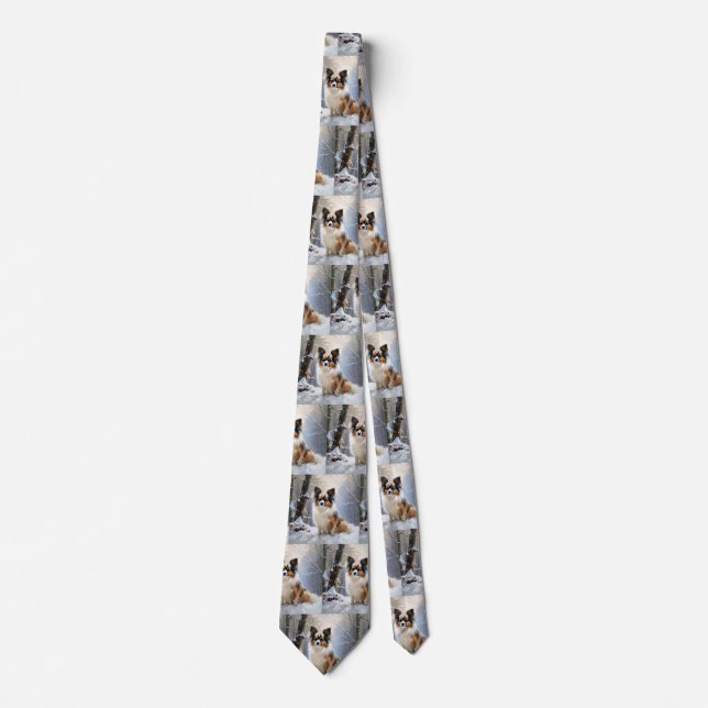 Papillon Let It Snow Christmas  Neck Tie (Front)