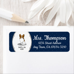 Papillon Mom Pap Mom (white & sable) Cute Dog Mom Label