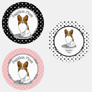 Papillon Mom Pap Mom (white & sable) Cute Dog Mom Labels
