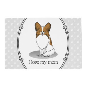 Papillon Mom Pap Mom (white & sable) Cute Dog Mom Placemat