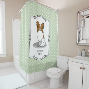 Papillon Mom Pap Mom (white & sable) Cute Dog Mom Shower Curtain