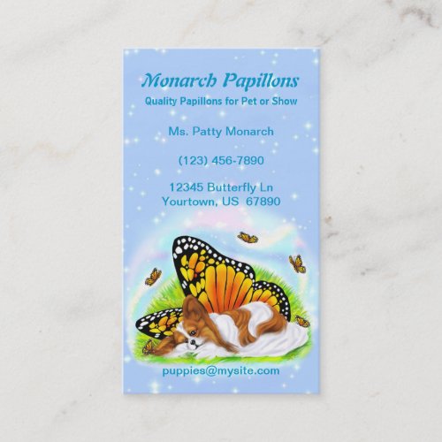 Papillon Mystical Monarch Business Cards