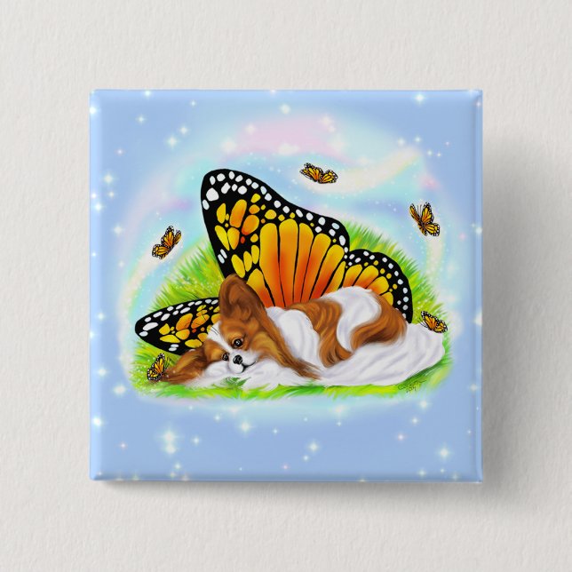 Papillon Mystical Monarch Button (Front)