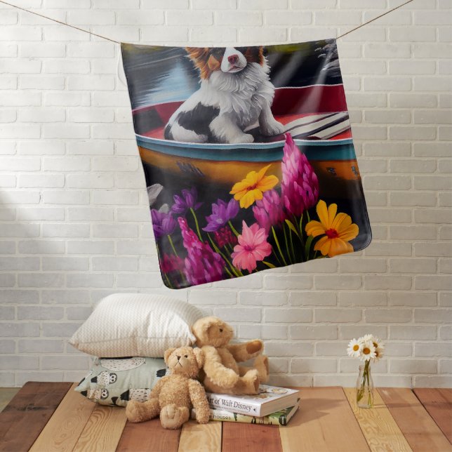 Papillon on a Paddle: A Scenic Adventure Baby Blanket (In Situ)