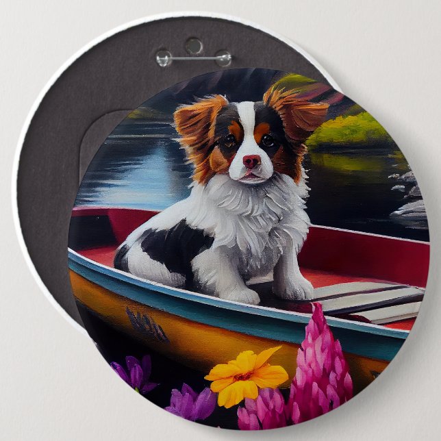 Papillon on a Paddle: A Scenic Adventure Button (Front & Back)