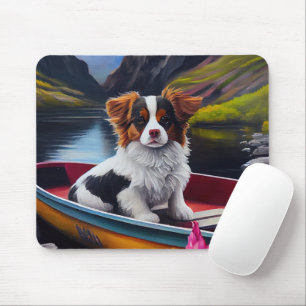 Papillon on a Paddle: A Scenic Adventure Mouse Pad